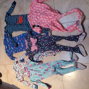 Lot of 6 Carter's 3T Footed Sleepers